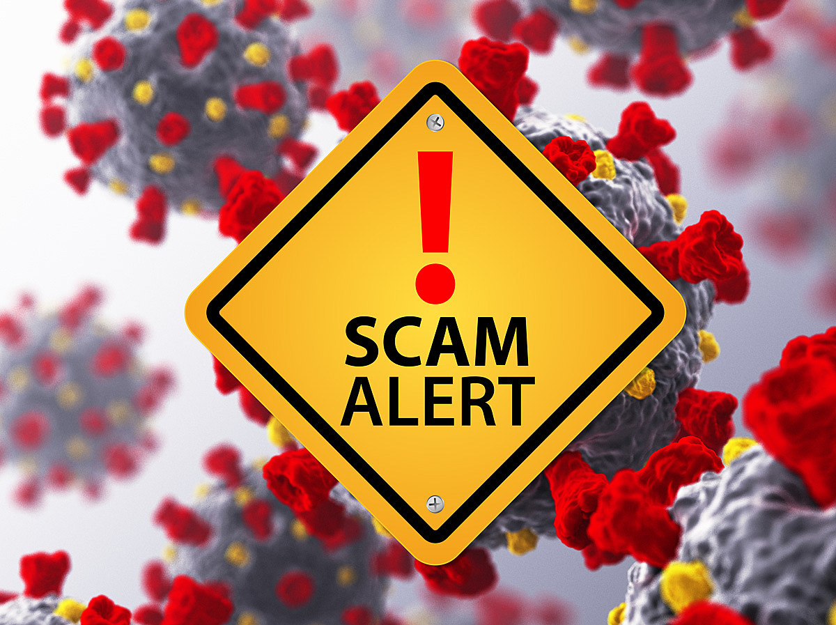 Image warning of Covid 19 scams