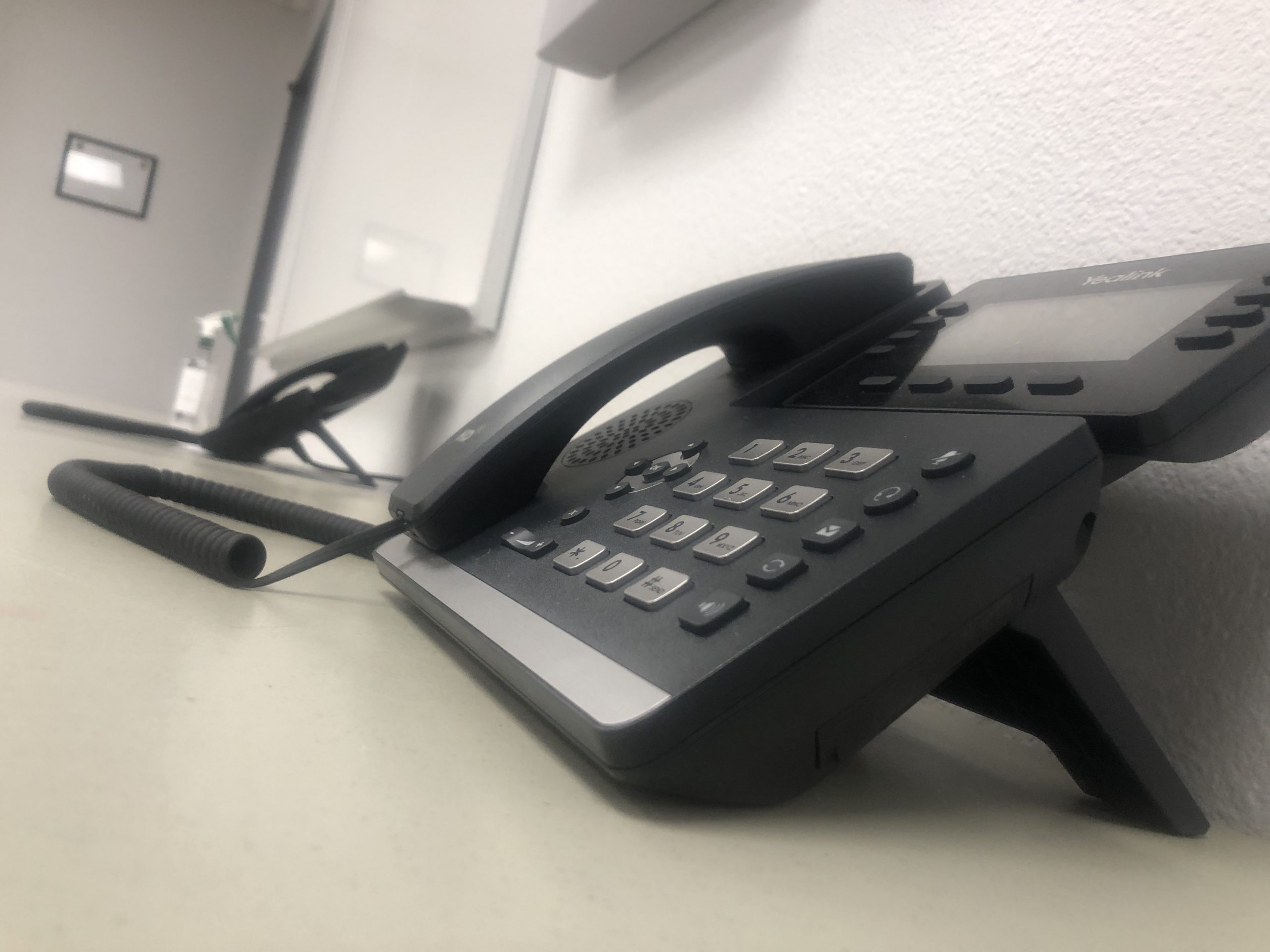 Phot of phones in the Emergency Operations Center